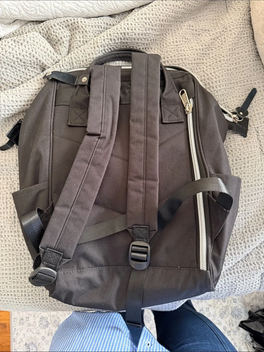 Anello Black Canvas Backpack - Casual Everyday Men’s Bag
